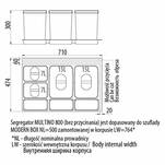 Kosz do segregacji śmieci GTV MULTINO 800 PB-91644100B5 - Meblownia.pl
