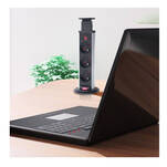 Gniazdo meblowe DESIGN LIGHT LIFTBOX 3x230V inox wysuwane z blatu - Meblownia.pl