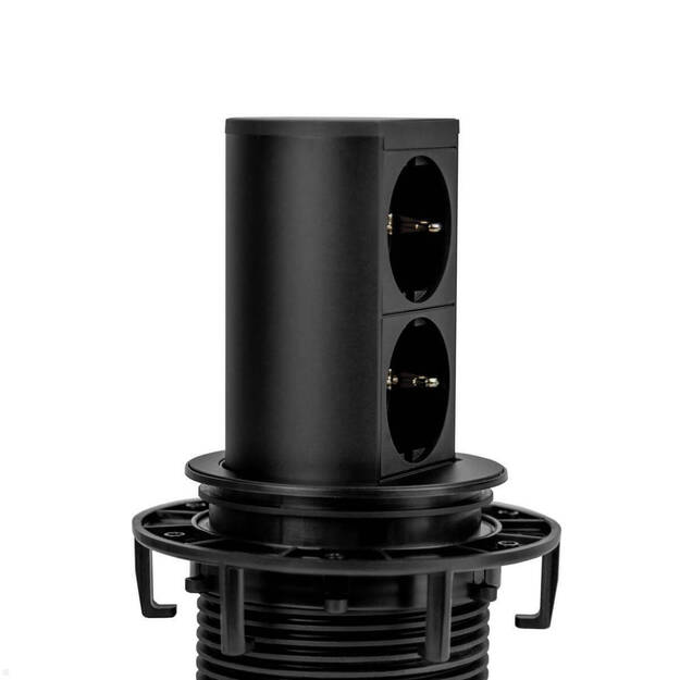 Gniazdo meblowe BACHMANN ELEVATOR 2x230V czarne wysuwane - Meblownia.pl