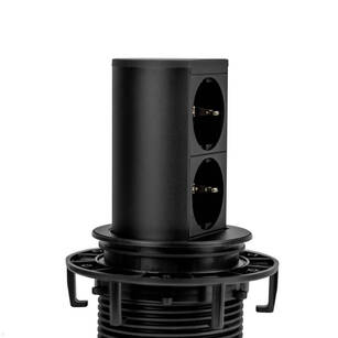 Gniazdo meblowe BACHMANN ELEVATOR 2x230V czarne wysuwane