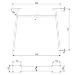 Noga stelażowa trapez GTV 710x820 o profilu 80x40 czarna - Meblownia.pl