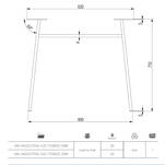 Noga stelażowa trapez GTV 710x820 o profilu 80x40 czarna - Meblownia.pl