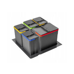 Kosz do segregacji śmieci GTV AXISPACE 600 antracyt (PB-AS-600-1X15L-3X7L)