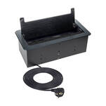  Gniazdo wpuszczane DESIGN LIGHT INBOX 2x230V + USB + RJ45 + HDMI czarne z przewodem - Meblownia.pl