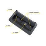  Gniazdo wpuszczane DESIGN LIGHT INBOX 2x230V + USB + RJ45 + HDMI czarne z przewodem - Meblownia.pl