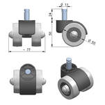 Kółko jezdne fi 50 z bieżnią fi 11 - Meblownia.pl