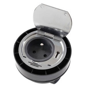 Gniazdo wpuszczane w blat TWIST MINI 230V + USB inox