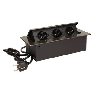 Gniazdo wpuszczane w blat ORNO 3x230V grafit z przewodem OR-AE-1337/GR