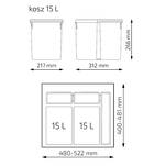 Sortownik odpadów HAFELE UNICO 2x15L do frontu 600 mm - Meblownia.pl