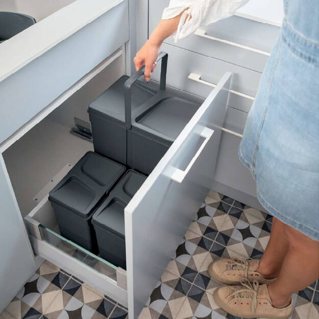 Sortownik odpadów HAFELE UNICO 2x15L do frontu 600 mm - Meblownia.pl