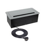  Gniazdo wpuszczane Inbox DESIGN LIGHT 2x230V + USB + RJ45 + HDMI srebrne z przewodem - Meblownia.pl