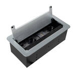  Gniazdo wpuszczane Inbox DESIGN LIGHT 2x230V + USB + RJ45 + HDMI srebrne z przewodem - Meblownia.pl