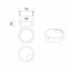 Przepust kablowy fi 60 - kolor metalik - Meblownia.pl