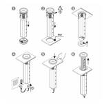 Gniazdo meblowe automatyczne LIFTBOX 3x230V + 2xUSB czarne z ładowarką indukcyjną - Meblownia.pl
