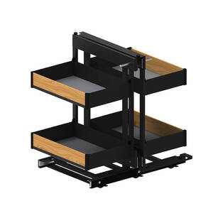 Kosz narożny Corner Maxima PURO REJS 800 mm czarny/dąb - prawostronny