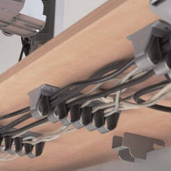 Mocowanie kabli 5 rowków - srebrny