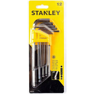 Klucze imbusowe STANLEY 12 sztuk sześciokątne z końcówką kulistą (0-69-257)