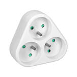 Rozgałęziacz trójkątny ORNO 3x2P+Z biały OR-AE-13178 - Meblownia.pl