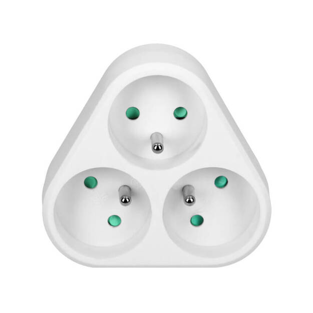 Rozgałęziacz trójkątny ORNO 3x2P+Z biały OR-AE-13178 - Meblownia.pl