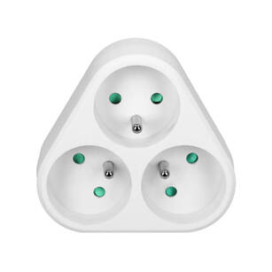 Rozgałęziacz trójkątny ORNO 3x2P+Z biały OR-AE-13178