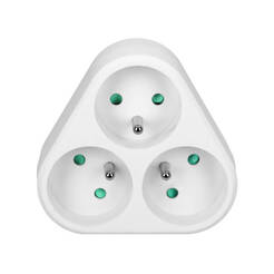 Rozgałęziacz trójkątny ORNO 3x2P+Z biały OR-AE-13178