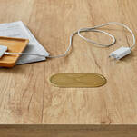  Gniazdo wpuszczane w blat TWIST ELIPSA 2x230V złote - Meblownia.pl