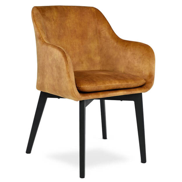 Tapicerowane krzesło JUAN VELVET II - musztarda