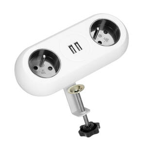 Gniazdo meblowe ORNO 2*2P+Z 2xUSB białe z uchwytem montażowym OR-AE-13197/W