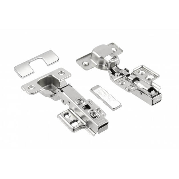 Zawias samodomykający GTV nakładany 110° - 2 sztuki + zaślepki + prowadniki - Meblownia.pl