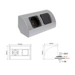 Przedłużacz narożny DESIGN LIGHT 1xschuco aluminium - z włącznikiem - Meblownia.pl