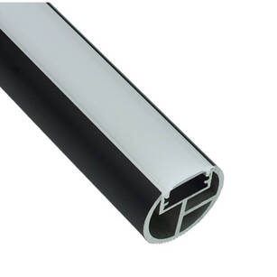 Profil LED DESIGN LIGHT czarny + klosz mleczny 2 metry - drążek na ubrania