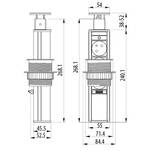 Okrągłe gniazdo wpuszczane w blat GTV 3x230V aluminium - Meblownia.pl