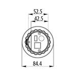 Okrągłe gniazdo wpuszczane w blat GTV 3x230V aluminium - Meblownia.pl