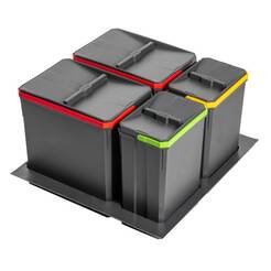 Kosz do segregacji śmieci GTV AXISPACE 600 antracyt (PB-AS-600-2X15L-2X7L)