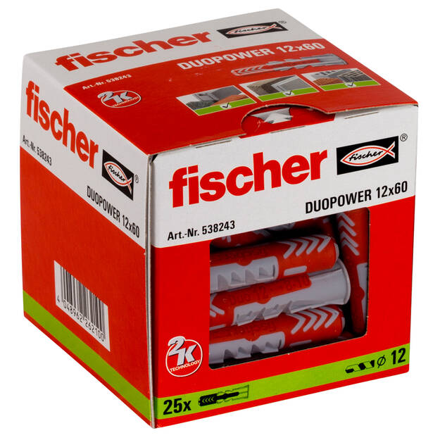 Kołek DUOPOWER Fischer 12x60  - 25 szt (538243) - Meblownia.pl