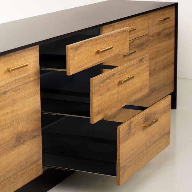   Szuflada HAFELE MATRIX S35 350 mm czarna (552.03.222) - Meblownia.pl