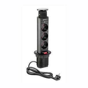 Gniazdo wpuszczane w blat GTV SCHUKO 3x230V czarne AE-BPW3S60-20
