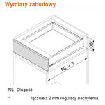  Bok MERIVOBOX BLUM "M" 400 antracyt 470M4002S komplet - Meblownia.pl