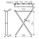 Noga meblowa GAMET "X" 720 mm czarna SR46-550-720-L2 - 2 sztuki - Meblownia.pl