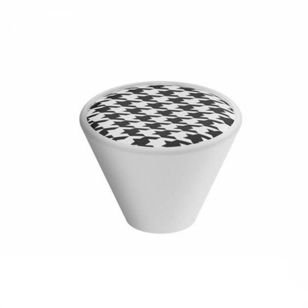  Gałka meblowa GAMET biała - wzór w pepitkę GD09-R41-V97 - Meblownia.pl