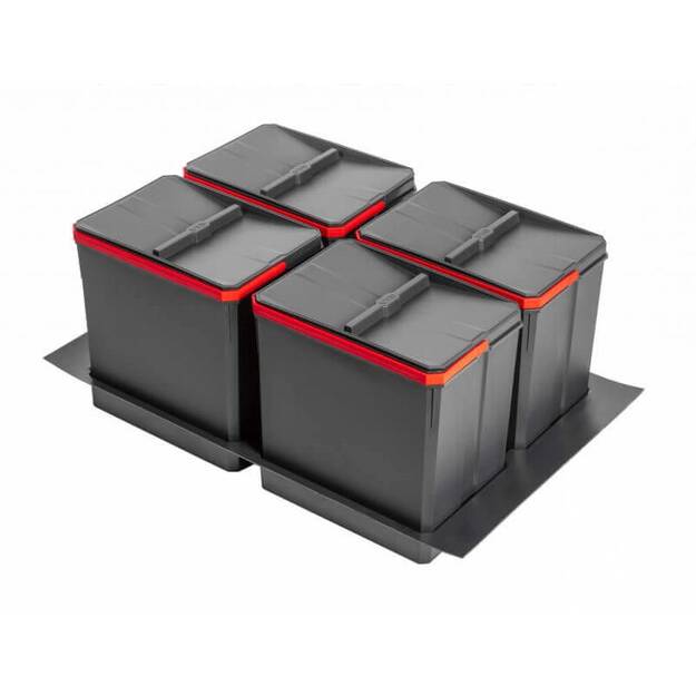 Kosz do segregacji śmieci GTV AXISPACE 900 antracyt (PB-AS-900-4X15L) - Meblownia.pl