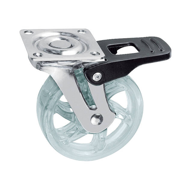 Kółko meblowe GTV SHIFT fi75 przezroczyste z hamulcem - Meblownia.pl