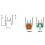 Listwa górna GTV 10/4mm L-2,9m anoda  - Meblownia.pl