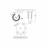 Kółko meblowe obrotowe AMIG fi 40 z hamulcem - Meblownia.pl