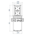 Gniazdo meblowe BACHMANN ELEVATOR 2x230V inox wysuwane - Meblownia.pl