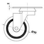 Kółko meblowe AMIG obrotowe fi 40 - Meblownia.pl