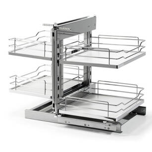 Kosz narożny NOMET MAGIC KOMFORT P/L W-6000D-800 chrom + białe półki