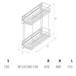 Kosz cargo boczny NOMET 15 II chrom W-2313M-150 - Meblownia.pl