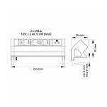 Przedłużacz nablatowy DESIGN LIGHT DESK BOX aluminium 3x230V + 2xUSB DESKBOX-ALU-3DE-U-2-01 - Meblownia.pl
