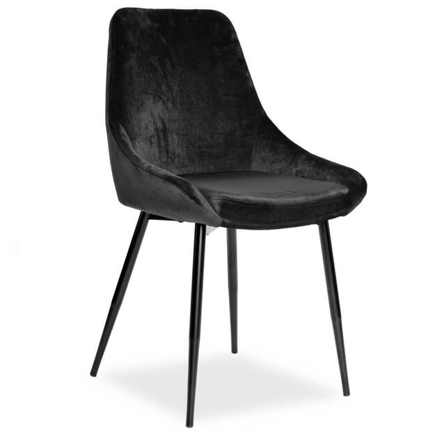 Tapicerowane krzesło TORINO czarny welur